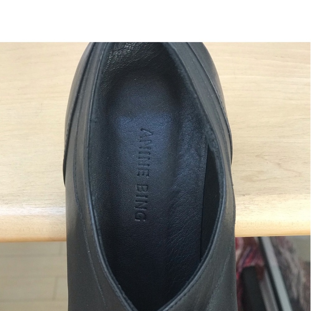 ANINE BING Channing Black Leather Oxfords Sz 38 - Picture 5 of 11